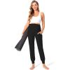 imageFoucome Womens Maternity Pants Stretchy Jogger Sweatpants Comfy Casual Pregnancy Workout Lounge Pants with PocketsA21  Full Length Jogger  Black