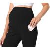 imageFoucome Womens Maternity Pants Stretchy Jogger Sweatpants Comfy Casual Pregnancy Workout Lounge Pants with PocketsA21  Full Length Jogger  Black