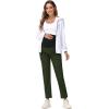 imageFoucome Womens Maternity Scrub Pants Comfy Soft Pregnancy Pants Straight Leg Workwear ScrubsArmy Green