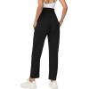 imageFoucome Womens Maternity Scrub Pants Comfy Soft Pregnancy Pants Straight Leg Workwear ScrubsBlack