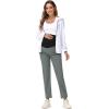 imageFoucome Womens Maternity Scrub Pants Comfy Soft Pregnancy Pants Straight Leg Workwear ScrubsGrey