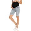 imageFoucome Womens Materntiy Denim Shorts Over The Belly Comfy Stretch Bermuda Jean Shorts44 Blue