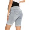 imageFoucome Womens Materntiy Denim Shorts Over The Belly Comfy Stretch Bermuda Jean Shorts44 Blue