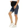 imageFoucome Womens Materntiy Denim Shorts Over The Belly Comfy Stretch Bermuda Jean Shorts44 Dark Blue
