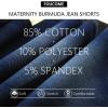 imageFoucome Womens Materntiy Denim Shorts Over The Belly Comfy Stretch Bermuda Jean Shorts44 Dark Blue