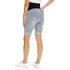 imageFoucome Womens Materntiy Denim Shorts Over The Belly Comfy Stretch Bermuda Jean Shorts46 Blue