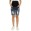 imageFoucome Womens Materntiy Denim Shorts Over The Belly Comfy Stretch Bermuda Jean Shorts46 Dark Blue