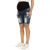 imageFoucome Womens Materntiy Denim Shorts Over The Belly Comfy Stretch Bermuda Jean Shorts46 Dark Blue