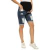 imageFoucome Womens Materntiy Denim Shorts Over The Belly Comfy Stretch Bermuda Jean Shorts46 Dark Blue