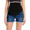 imageFoucome Womens Maternity Jean Shorts Fit Belly Denim Shorts Pregnancy Summer Casual Short Pants48 Dark Blue