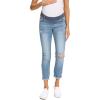 imageFoucome Womens Maternity Jeans Stretch Ripped Boyfriend Jeans Pregnancy Denim Pants with Pockets068  Blue