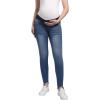 imageFoucome Womens Maternity Jeans Under The Belly Slim Stretchy Skinny Jeggings Comfy Pregnancy Denim PantsDark Blue