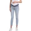 imageFoucome Womens Maternity Jeans Under The Belly Slim Stretchy Skinny Jeggings Comfy Pregnancy Denim PantsLight Blue