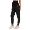 imageFoucome Womens Maternity Joggers Quick Dry Zipper Pockets Scrub Pants Pregnancy SweatpantsBlack