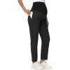 imageFoucome Womens Maternity Scrub Pants Comfy Soft Pregnancy Pants Straight Leg Workwear ScrubsBlack
