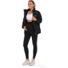 imageFoucome Fleece Lined Maternity Leggings Over The Belly Pregnancy Winter Thermal Warm Workout Yoga Pants2pack Black