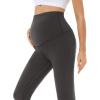 imageFoucome Fleece Lined Maternity Leggings Over The Belly Pregnancy Winter Thermal Warm Workout Yoga PantsGrey