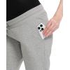 imageFoucome Maternity Fleece Lined Pants Winter Thermal Pregnancy Joggers Comfy Casual SweatpantsGrey