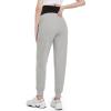 imageFoucome Maternity Fleece Lined Pants Winter Thermal Pregnancy Joggers Comfy Casual SweatpantsGrey