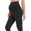 imageFoucome Womens Maternity Fleece Lined Leggings with Pockets Over The Belly Pregnancy Winter Warm Workout Yoga Pants2pack Black