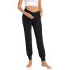 imageFoucome Womens Maternity Pants Comfy Lounge Workout Leggings Underbelly Stretchy Pregnancy Joggers Sweatpants2pack Black