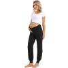 imageFoucome Womens Maternity Pants Comfy Lounge Workout Leggings Underbelly Stretchy Pregnancy Joggers Sweatpants2pack Black