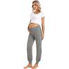 imageFoucome Womens Maternity Pants Comfy Lounge Workout Leggings Underbelly Stretchy Pregnancy Joggers SweatpantsHeather Grey