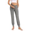 imageFoucome Womens Maternity Pants Comfy Lounge Workout Leggings Underbelly Stretchy Pregnancy Joggers SweatpantsHeather Grey