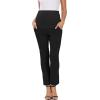 imageFoucome Womens Maternity Pants for Work Over The Belly Bootcut Dress Pants Stretch Pregnancy TrousersAblack