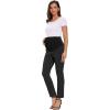imageFoucome Womens Maternity Pants for Work Over The Belly Bootcut Dress Pants Stretch Pregnancy TrousersDark Melange Grey
