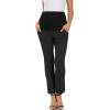 imageFoucome Womens Maternity Pants for Work Over The Belly Bootcut Dress Pants Stretch Pregnancy TrousersDark Melange Grey