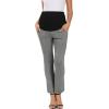 imageFoucome Womens Maternity Pants for Work Over The Belly Bootcut Dress Pants Stretch Pregnancy TrousersMelange Grey