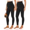 imageFoucome Fleece Lined Maternity Leggings Over The Belly Pregnancy Winter Thermal Warm Workout Yoga Pants2pack Black