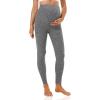imageFoucome Womens Maternity Leggings Over The Belly Pregnancy Active Workout Yoga Tights Pants2pack  Blackheather Grey