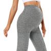 imageFoucome Womens Maternity Leggings Over The Belly Pregnancy Yoga Pants Workout Athletic Leggings3pack Black2heather Grey  89