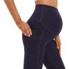 imageFoucome Womens Maternity Leggings with Pockets Over The Belly Pregnancy Workout Leggings Stretch Soft Athletic Yoga Pants2pack  Blacknavy