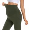 imageFoucome Womens Maternity Leggings with Pockets Over The Belly Pregnancy Workout Leggings Yoga Active Work Pants2pack Blackgreen