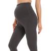 imageFoucome Womens Maternity Leggings with Pockets Over The Belly Pregnancy Workout Leggings Yoga Active Work Pants2pack Blackgrey