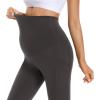 imageFoucome Womens Maternity Leggings with Pockets Over The Belly Pregnancy Workout Leggings Yoga Active Work Pants2pack Blackgrey