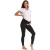 imageFoucome Womens Under The Belly Super Soft Support Maternity LeggingsBlack  Fabric Upgrade