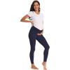 imageFoucome Womens Under The Belly Super Soft Support Maternity LeggingsNavy Blue
