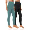 imageFoucome Womens Maternity Leggings Over The Belly Full Length Pregnancy Yoga Pants Active Wear Workout Leggings2 Pack  BlackGreen