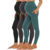 imageFoucome Womens Maternity Leggings with Pockets Over The Belly Pregnancy Workout Leggings Yoga Active Work Pants3pack Blackgreyins Green Premium