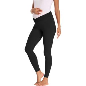 imageFoucome Womens Under The Belly Super Soft Support Maternity LeggingsBlack  Fabric Upgrade