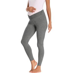 imageFoucome Womens Under The Belly Super Soft Support Maternity LeggingsMelange Grey