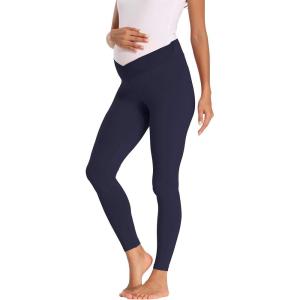 imageFoucome Womens Under The Belly Super Soft Support Maternity LeggingsNavy Blue