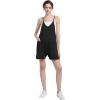 imageFoucome Maternity Romper Summer Casual Overalls Loose Adjustable Spaghetti Strap Pregnancy Shorts Jumpsuit with PocketsBlack