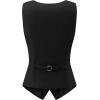 imageFoucome Suit Vest for Women Double Breasted Waistcoat Vest Dressy Lapel Collar Womens Vest TopBlack