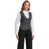 imageFoucome Suit Vest for Women Double Breasted Waistcoat Vest Dressy Lapel Collar Womens Vest TopGrey