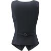 imageFoucome Suit Vest for Women Double Breasted Waistcoat Vest Dressy Lapel Collar Womens Vest TopGrey